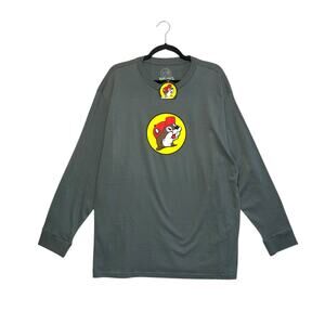 Buc-ee's Long Sleeve Graphic Tee NWT Men's Sz XL Gray Logo Crew Neck Casual